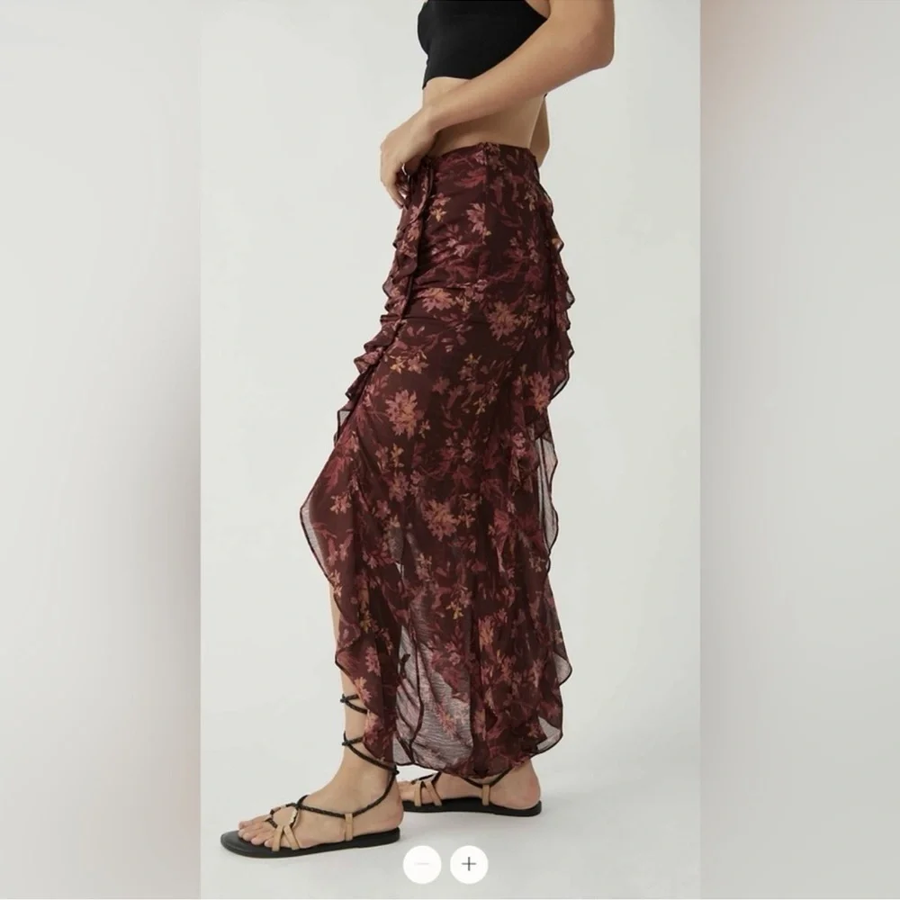 NWT Free People Floral Flounce Around Maxi Skirt 0 - Picture 3 of 13
